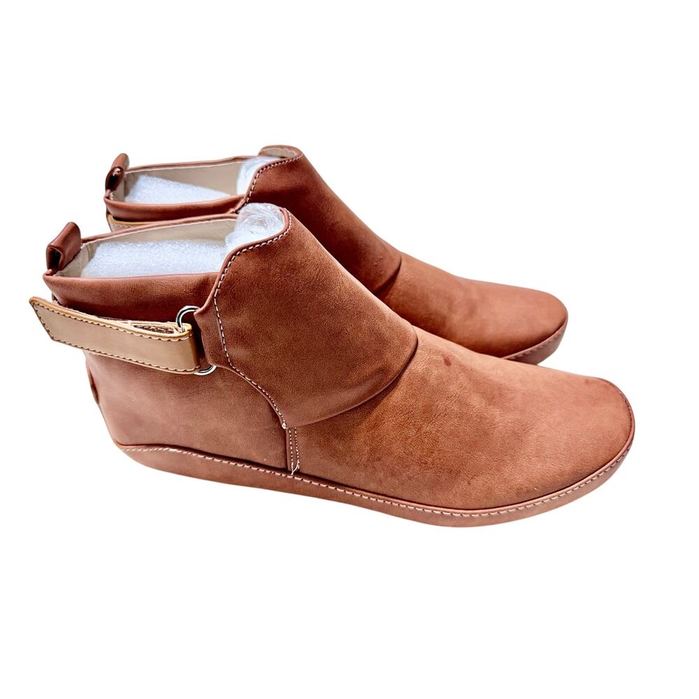 Women’s Brown Ankle Boots – Size 38 (US 7.5–8) – NEW Unworn Low Wedge Booties